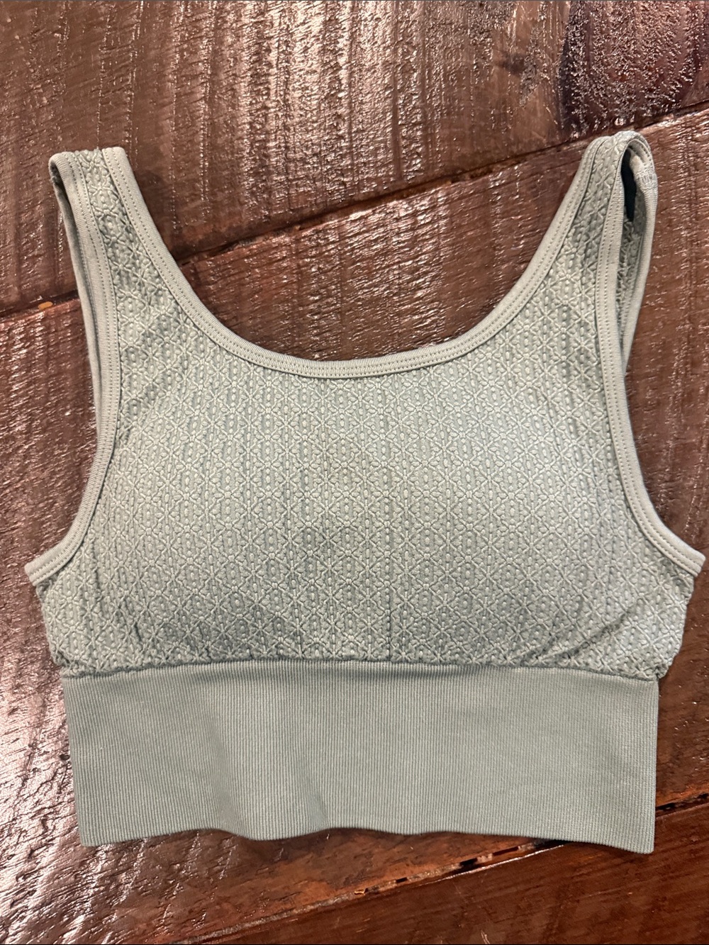 Yogalicious Sage Green Textured Seamless Sports Bralette